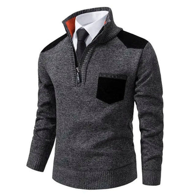 Walter - Lässiger Strickpullover mit Reißverschluss und Brusttaschen für Herren