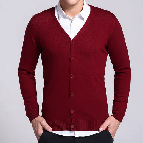Gareth - Klassischer Cardigan mit V-Ausschnitt und Knöpfen
