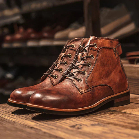 Elvis - Lederstiefeletten mit Schnürung für Herren