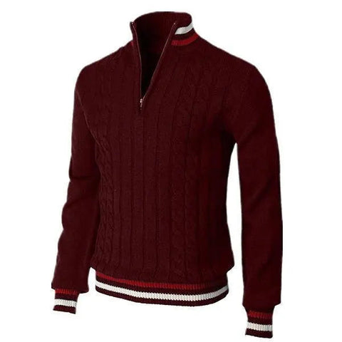 Marcus - Lässiger, stilvoller Strickpullover mit halbem Reißverschluss für Herren