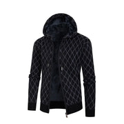 Thanasis - Lässige Kapuzenjacke mit Reißverschluss und Rautenmuster für Herren