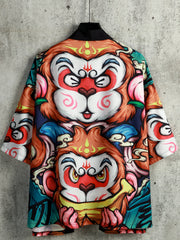 Bruno - Bedruckte Kimono-Strickjacke