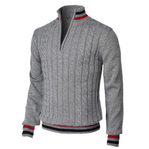 Marcus - Lässiger, stilvoller Strickpullover mit halbem Reißverschluss für Herren