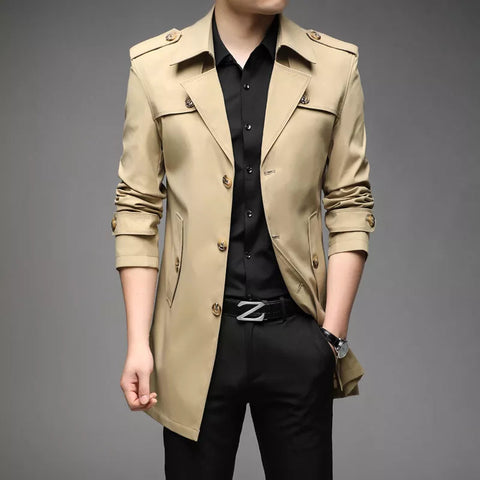 Claude - Eleganter Trenchcoat mit Knöpfen für Herren für Herren