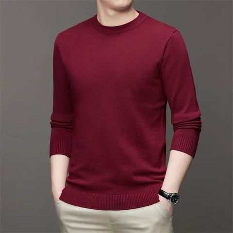 Mauricio - Lässiger, einfarbiger Strickpullover für Herren