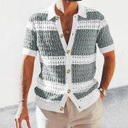 Daniel - Elegantes gestreiftes Poloshirt aus Strick mit Knöpfen