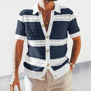 Daniel - Elegantes gestreiftes Poloshirt aus Strick mit Knöpfen