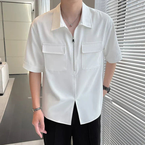 Nico - Elegantes, locker geschnittenes Polo mit Viertelreißverschluss