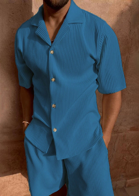David - Elegantes Set aus Poloshirt und Cordshorts mit Knöpfen