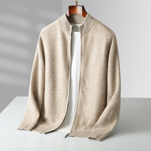 Homer - Lässige klassische Strickjacke mit Reißverschluss für Herren