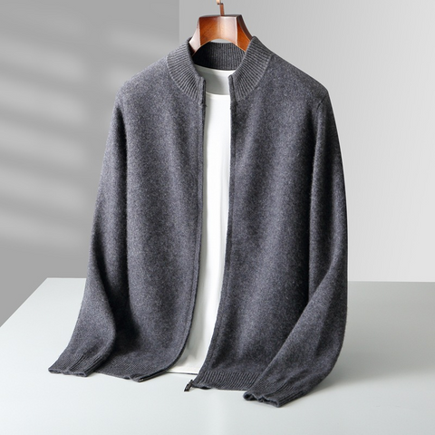 Homer - Lässige klassische Strickjacke mit Reißverschluss für Herren