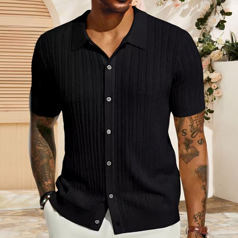 Fernan - Elegantes Poloshirt aus Strick mit Knopfleiste