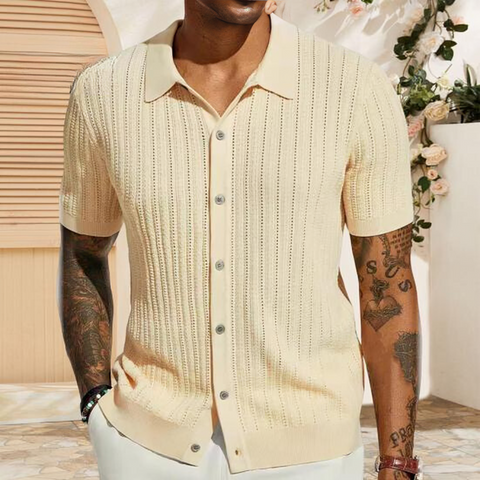 Fernan - Elegantes Poloshirt aus Strick mit Knopfleiste