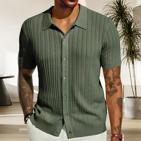 Fernan - Elegantes Poloshirt aus Strick mit Knopfleiste
