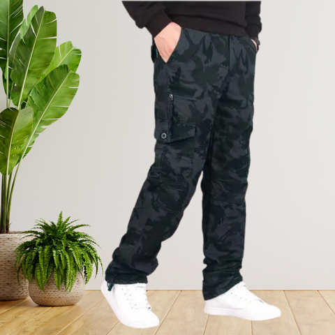 Scott - Doppellagige Herren-Fleece-Cargo-Baumwoll-Hose