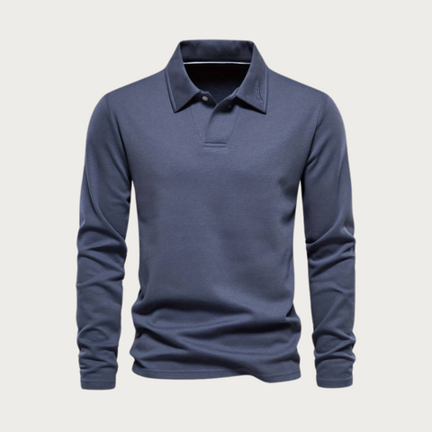 Ernest - Langarm-Poloshirt mit klassischem Kragen