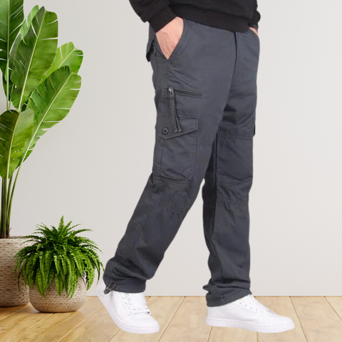 Scott - Doppellagige Herren-Fleece-Cargo-Baumwoll-Hose