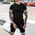 Javier - Lässiges, schmal geschnittenes Set aus T-Shirt und Shorts für Herren
