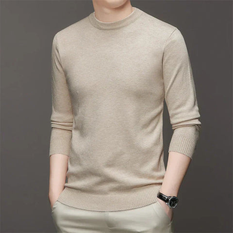 Mauricio - Lässiger, einfarbiger Strickpullover für Herren