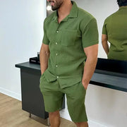 Elijah - Sommer Turn-Down Kragen Lässig Lose Herren Sets