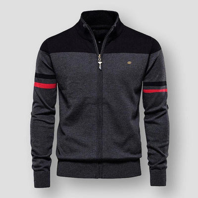 Jacob - Gestreifte Freizeitjacke mit Reißverschluss