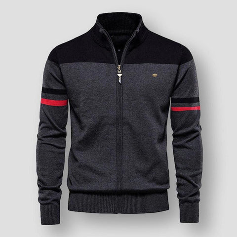 Jacob - Gestreifte Freizeitjacke mit Reißverschluss