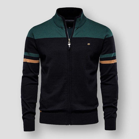 Jacob - Gestreifte Freizeitjacke mit Reißverschluss