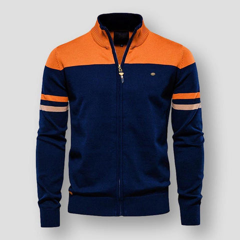 Jacob - Gestreifte Freizeitjacke mit Reißverschluss