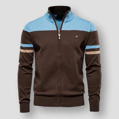 Jacob - Gestreifte Freizeitjacke mit Reißverschluss