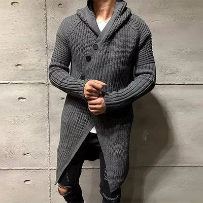 Darrell - Stilvoller gestrickter langer Mantel