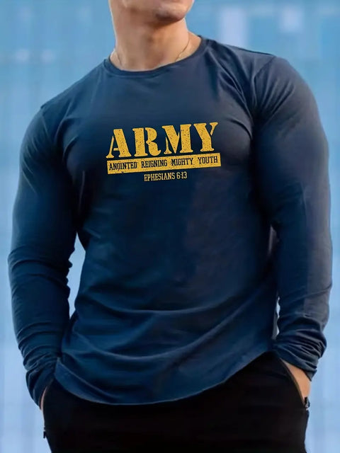 Adam - Print Herren Casual Comfy Langarm T-Shirt