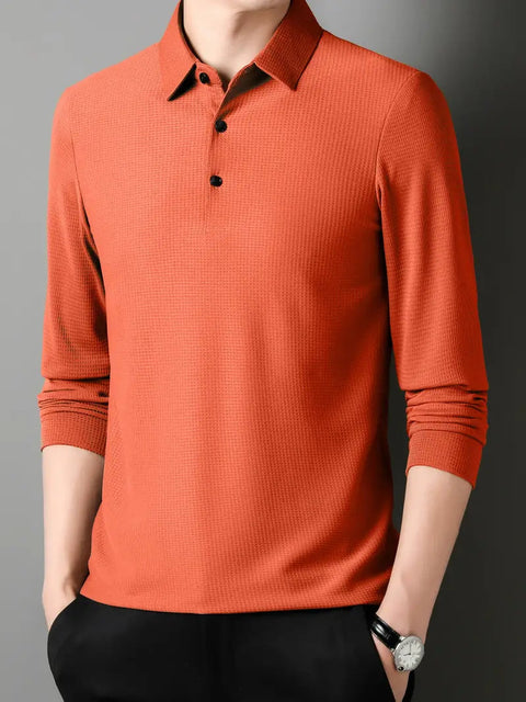 Timothy - Stilvolles, gestricktes Langarm-Poloshirt für Herren