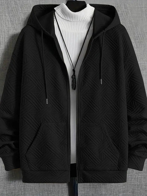 Arlo - Stilvolle, warme Strickjacke mit Kapuze und Reißverschluss für Herren
