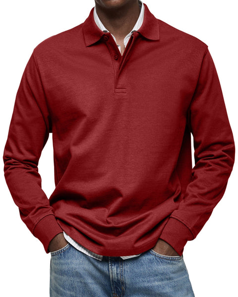 Rene - Lässiges Langarm-Poloshirt für Herren