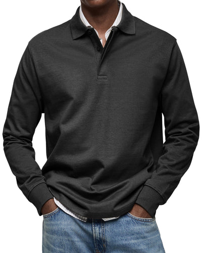Rene - Lässiges Langarm-Poloshirt für Herren