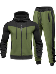 Aldrich - Stilvolles Trainingsanzug-Set mit Kapuzenjacke und Hose mit Reißverschluss für Herren