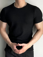 Leonard - Rundhals-Slim-Fit-Hemd für Herren