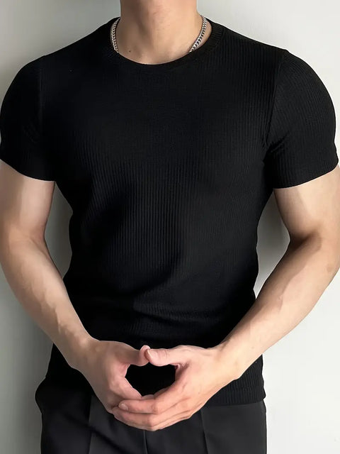 Leonard - Rundhals-Slim-Fit-Hemd für Herren