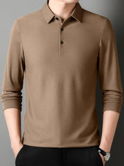 Timothy - Stilvolles, gestricktes Langarm-Poloshirt für Herren