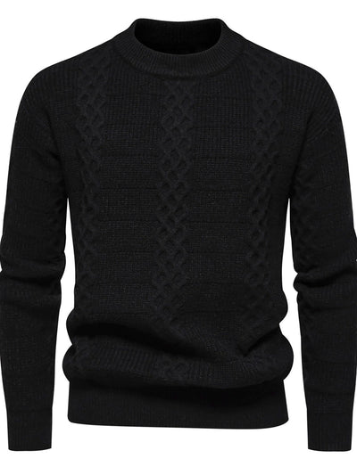 Thierry - Lässiger, warmer Strickpullover mit Zopfmuster für Herren