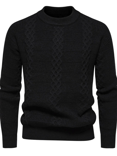 Thierry - Lässiger, warmer Strickpullover mit Zopfmuster für Herren