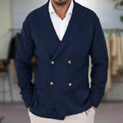 Allan - Eleganter, doppelreihiger Strickblazer für Herren