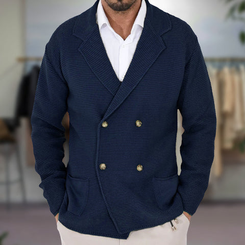 Allan - Eleganter, doppelreihiger Strickblazer für Herren