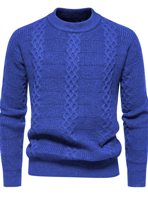 Thierry - Lässiger, warmer Strickpullover mit Zopfmuster für Herren