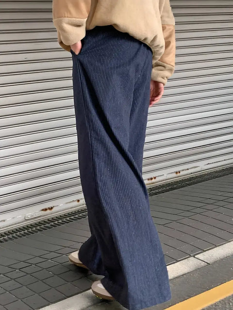 Thompson - Gestreifte Freizeithose mit weitem Bein für Herren