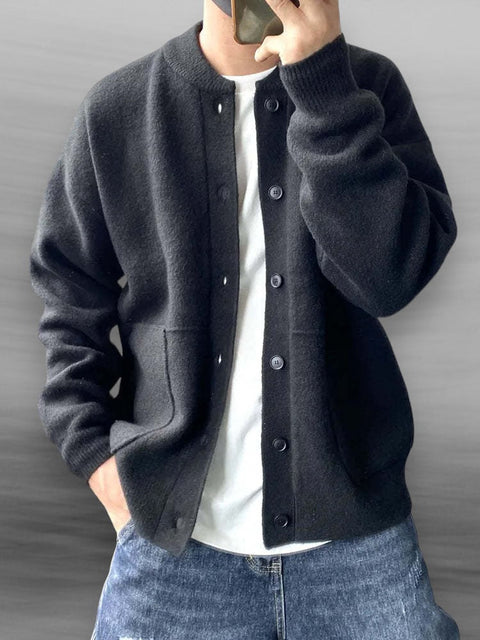 Franco - Eleganter lockerer Strick-Cardigan mit Knöpfen für Herren
