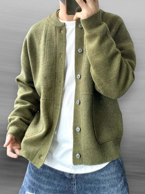Franco - Eleganter lockerer Strick-Cardigan mit Knöpfen für Herren