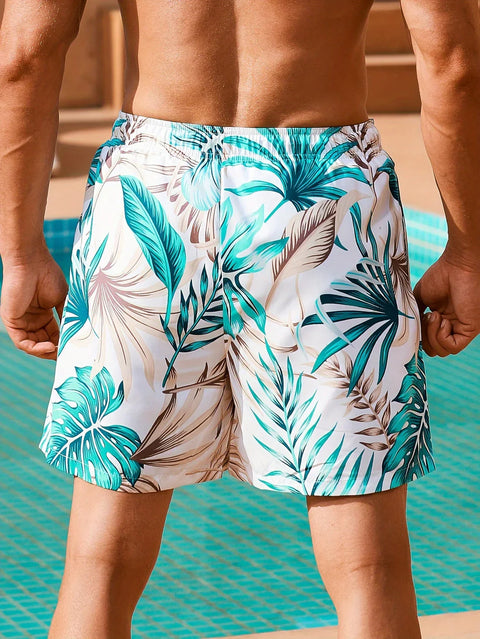 Nelson - Tropische Badeshorts mit Taschen