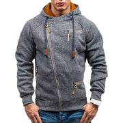 Kian - Stilvolle Jacke mit schrägem Reißverschluss und Kapuze