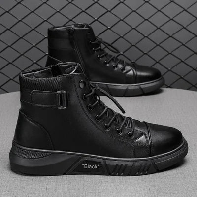 Hardy - Schwarzer lässiger vielseitiger Echtleder-Stiefel